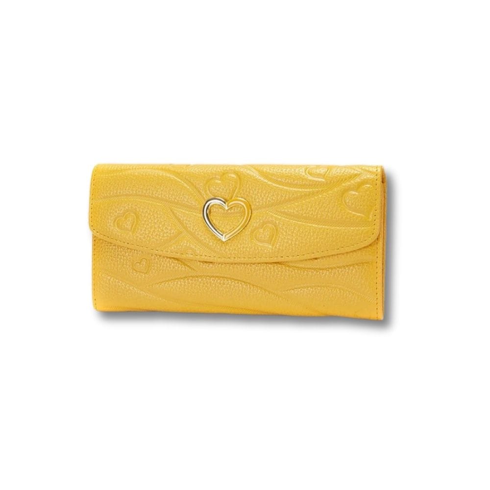 Porte Monnaie Long en Cuir Femme | Serina Jaune