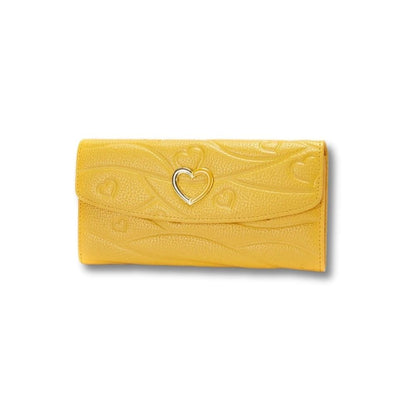 Porte Monnaie Long en Cuir Femme | Serina Jaune