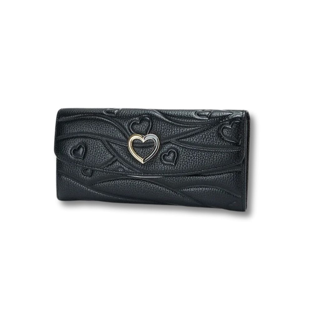 Porte Monnaie Long en Cuir Femme | Serina Noir