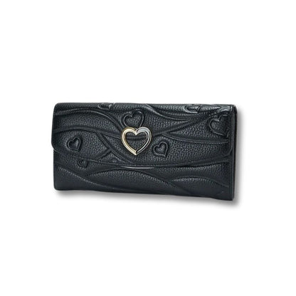 Porte Monnaie Long en Cuir Femme | Serina Noir