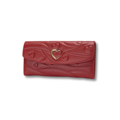 Porte Monnaie Long en Cuir Femme | Serina Rouge