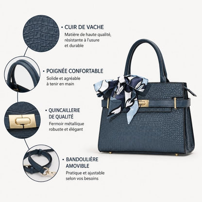 Sac à Main Bleu Marine | Sélène Bleu