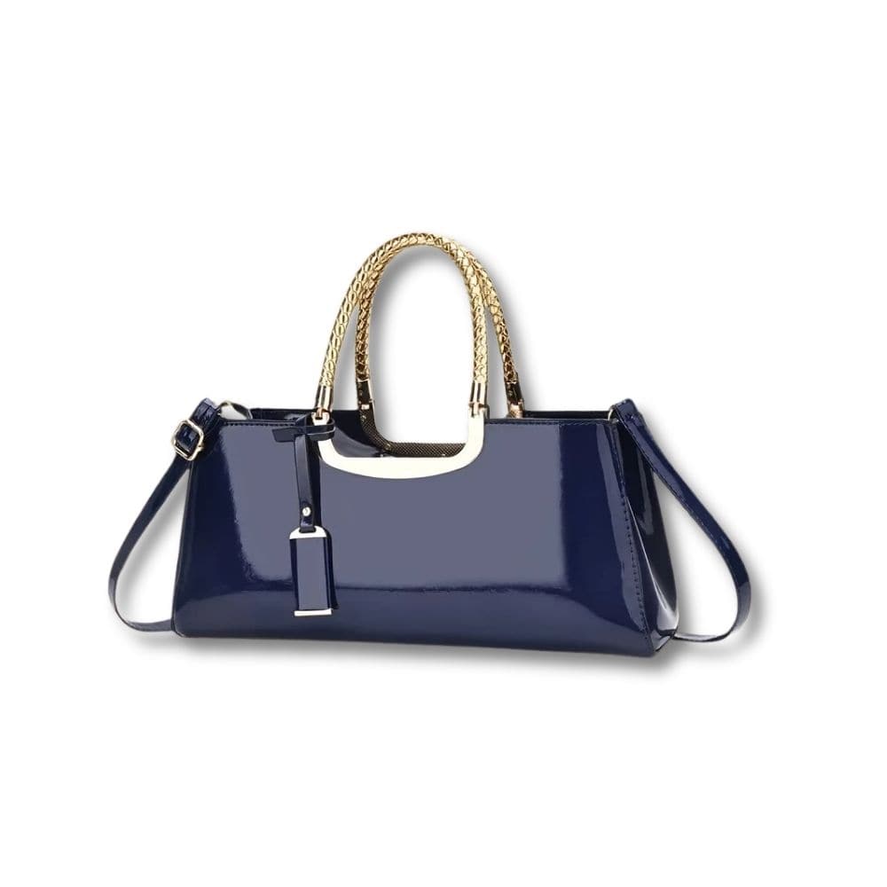 Sac à Main Cuir Brillant | Ysée Bleu