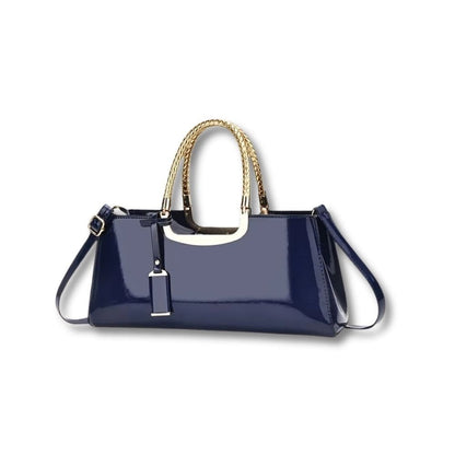 Sac à Main Cuir Brillant | Ysée Bleu