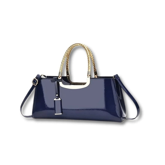 Sac à Main Cuir Brillant | Ysée Bleu