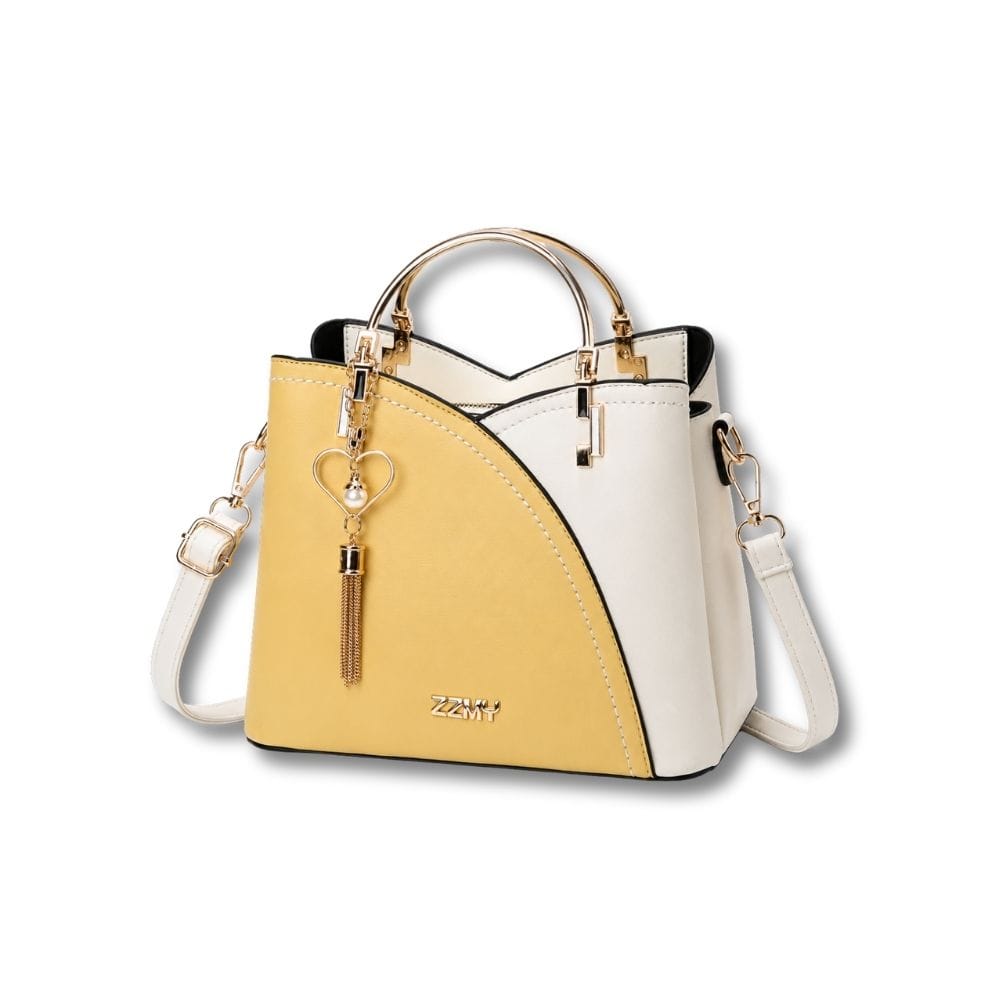 Sac à Main en Cuir Camel | Alix Jaune