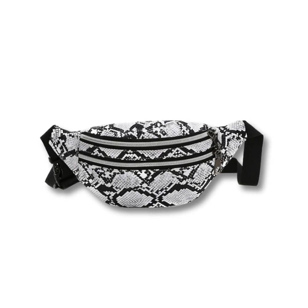 Sac Banane Femme motif Python | Serpy Blanc