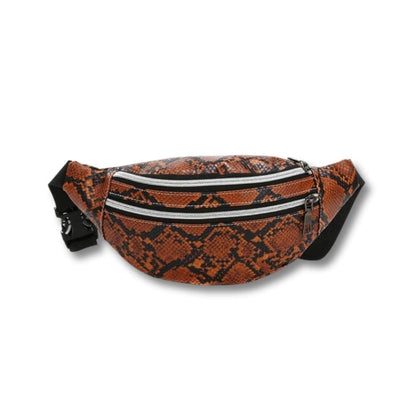 Sac Banane Femme motif Python | Serpy Marron