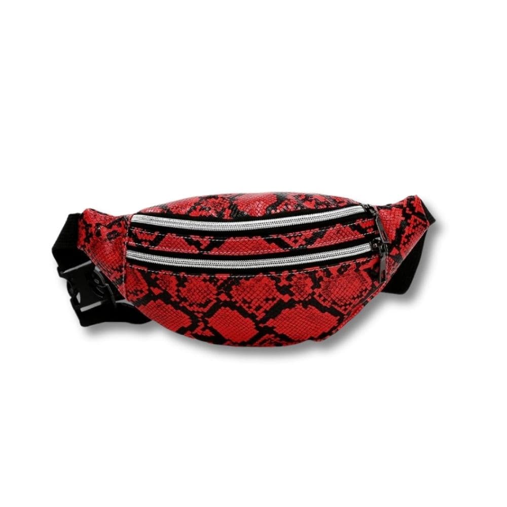 Sac Banane Femme motif Python | Serpy Rouge