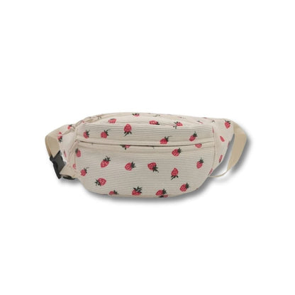 Sac Banane Velours Côtelé Femme | Elva Blanc