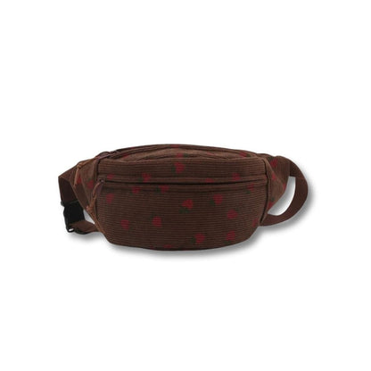Sac Banane Velours Côtelé Femme | Elva Marron