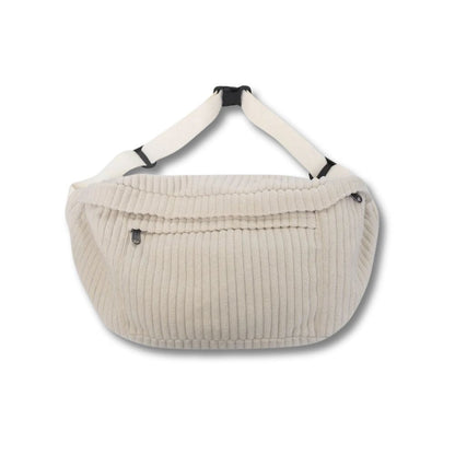 Sac Banane Velours XXL Femme | Candyce Beige