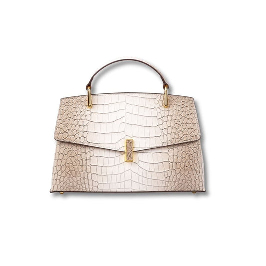Sac Bandoulière Crocodile | Talia Beige
