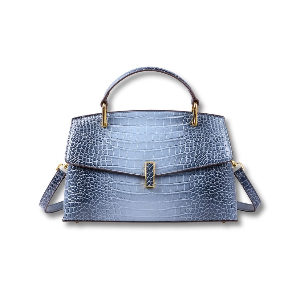 Sac Bandoulière Crocodile | Talia Bleu