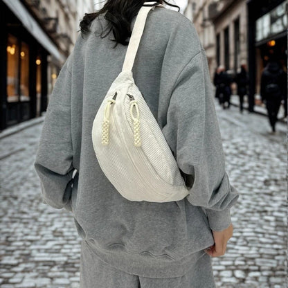 Sac Bandoulière en Velours Côtelé Femme | Éline