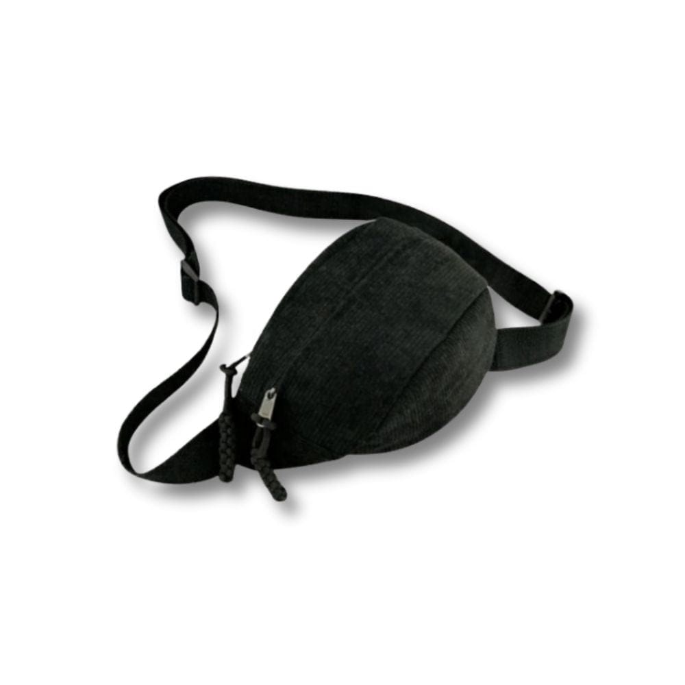 Sac Bandoulière en Velours Côtelé Femme | Éline Noir