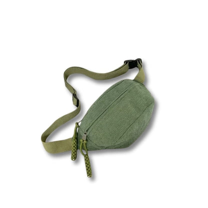 Sac Bandoulière en Velours Côtelé Femme | Éline Vert