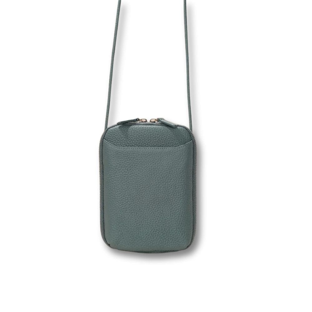Sac Sacoche Cuir Femme | Danaé Gris bleu / Cuir