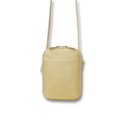 Sac Sacoche Cuir Femme | Danaé jaune / Cuir