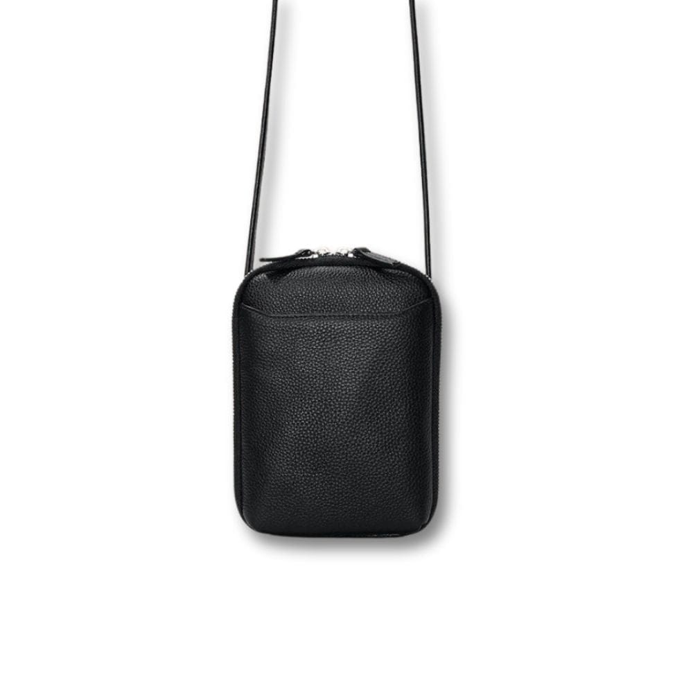 Sac Sacoche Cuir Femme | Danaé Noir / Cuir