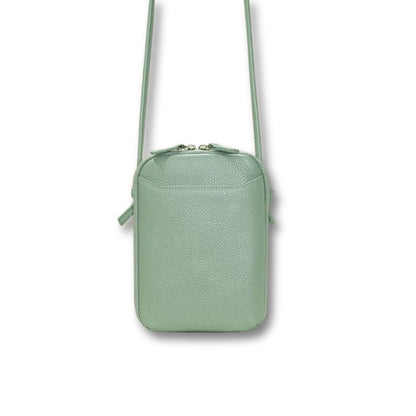 Sac Sacoche Cuir Femme | Danaé Vert / Cuir