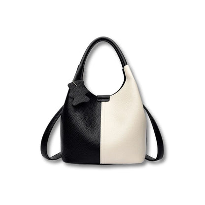 Sac Seau Cuir | Quélia Noir Beige