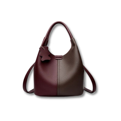 Sac Seau Cuir | Quélia Rouge Brun