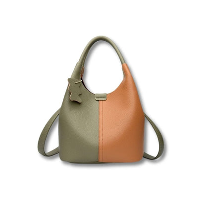 Sac Seau Cuir | Quélia Vert Marron
