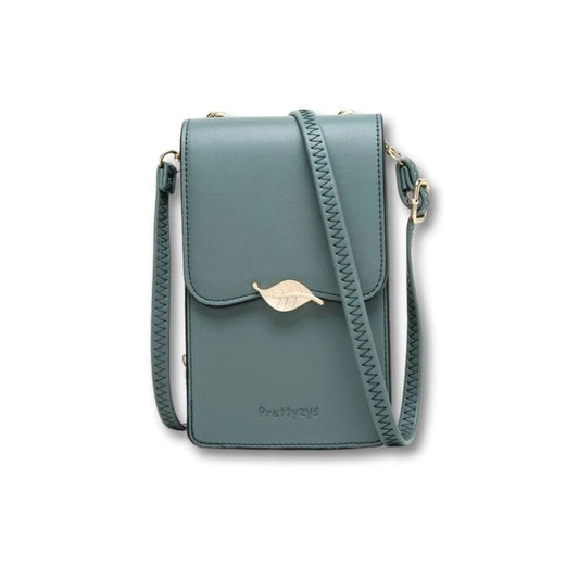 Sacoche à Bandoulière Femme en Cuir | Wiona vert / Cuir