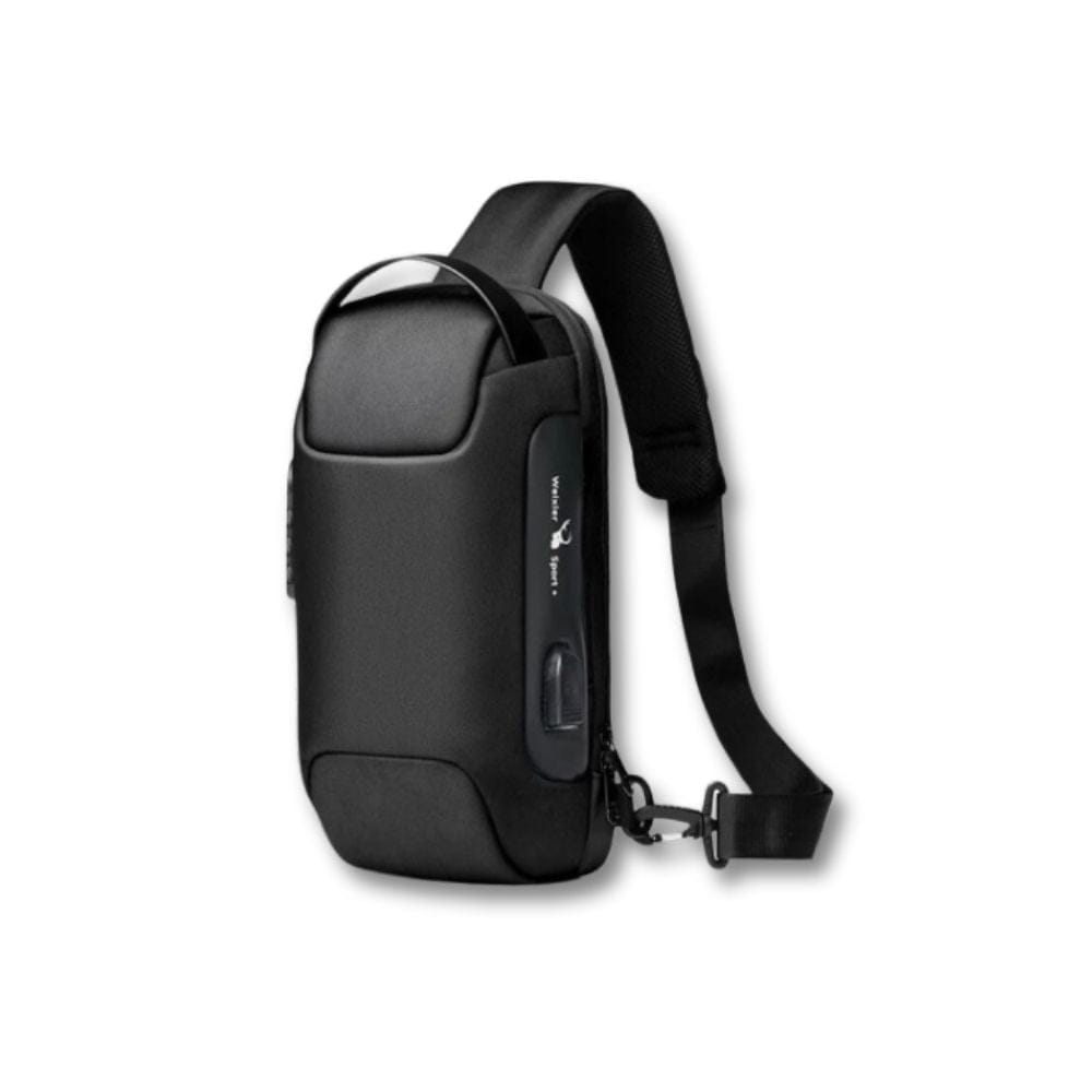 Sacoche à Recharge USB | Leon Noir / Tissu