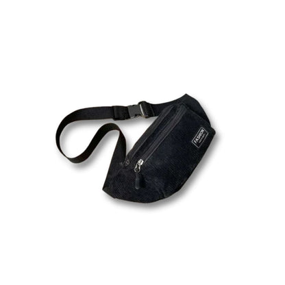Sacoche banane Femme velours | Macroupta Black / Velour