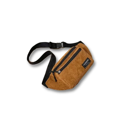 Sacoche banane Femme velours | Macroupta Brown / Velour