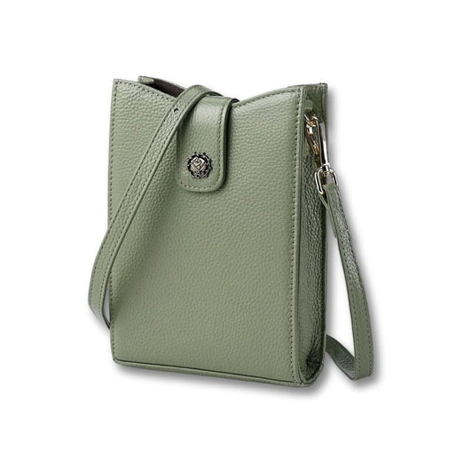Sacoche Bandoulière Cuir Femme | Valéa Vert / Cuir