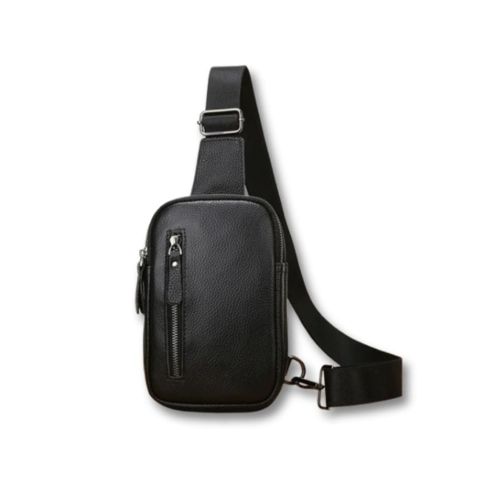Sacoche Bandoulière Cuir Noir Homme | Kalen Noir / Cuir