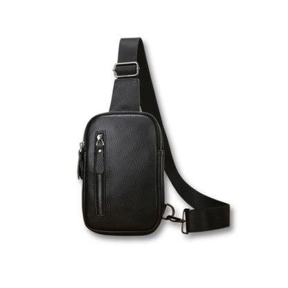 Sacoche Bandoulière Cuir Noir Homme | Kalen Noir / Cuir
