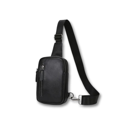 Sacoche Bandoulière Cuir Noir Homme | Kalen Noir / Cuir