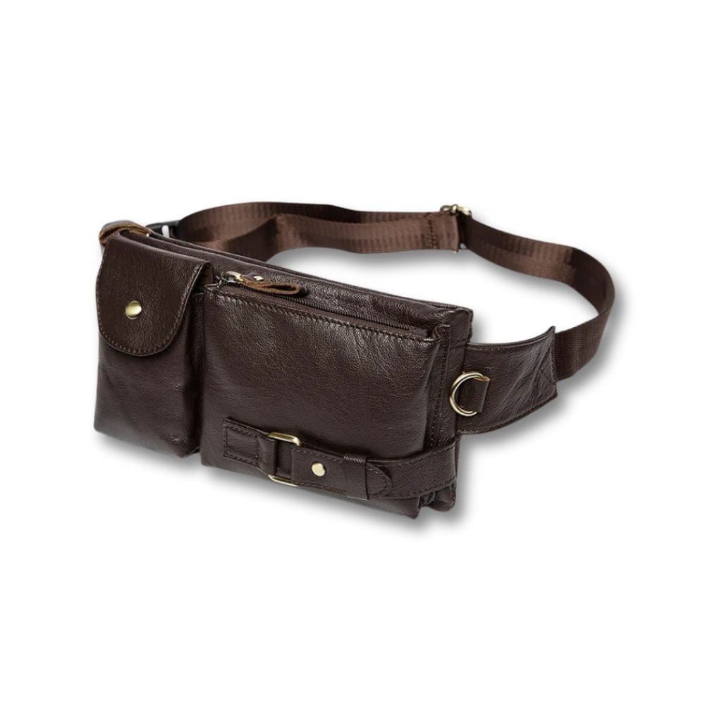 Sacoche Ceinture Cuir Marron | Wyler Café / Cuir