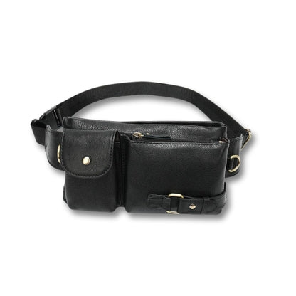 Sacoche Ceinture Cuir Marron | Wyler Noir / Cuir