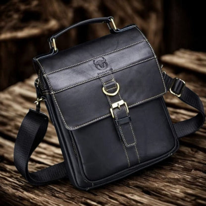 Sacoche Cuir Homme Bandoulière | Lumen Noir / Cuir