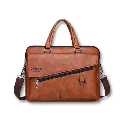 Sacoche Cuir Porte Documents ordinateur | Jeep Orange / Cuir
