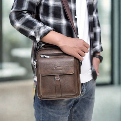 Sacoche en Cuir Homme | Vento Marron/Noir