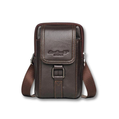 Sacoche en Cuir Mini pour Homme | Kaelen Coffee / Cuir