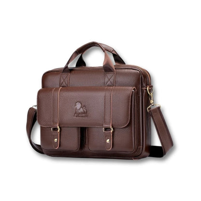 Sacoche Homme Cartable | Yoris Brun / Cuir