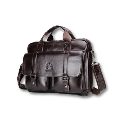 Sacoche Homme Cartable | Yoris café / Cuir