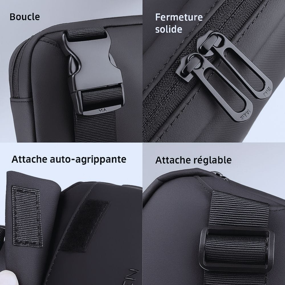 Sacoche Nylon Homme | Delta Noir / Tissu