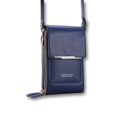 Sacoche Porte Monnaie Femme | Ysia Bleu / Cuir