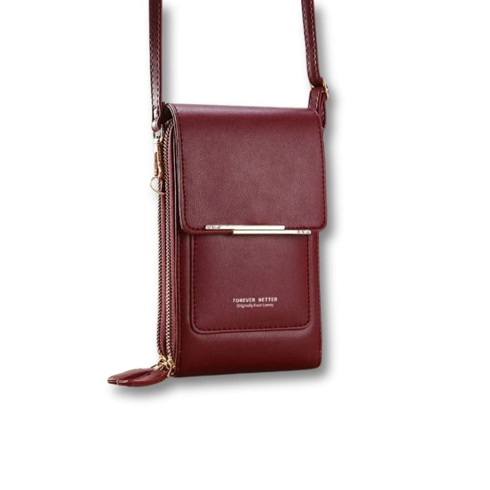 Sacoche Porte Monnaie Femme | Ysia Bordeaux / Cuir