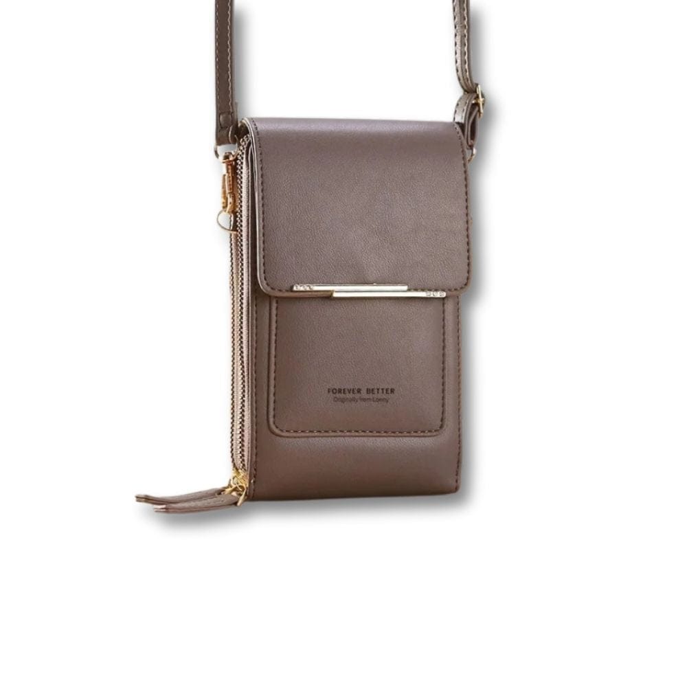 Sacoche Porte Monnaie Femme | Ysia Gris / Cuir