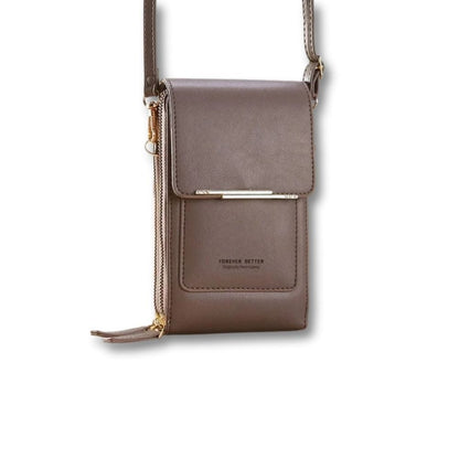 Sacoche Porte Monnaie Femme | Ysia Gris / Cuir